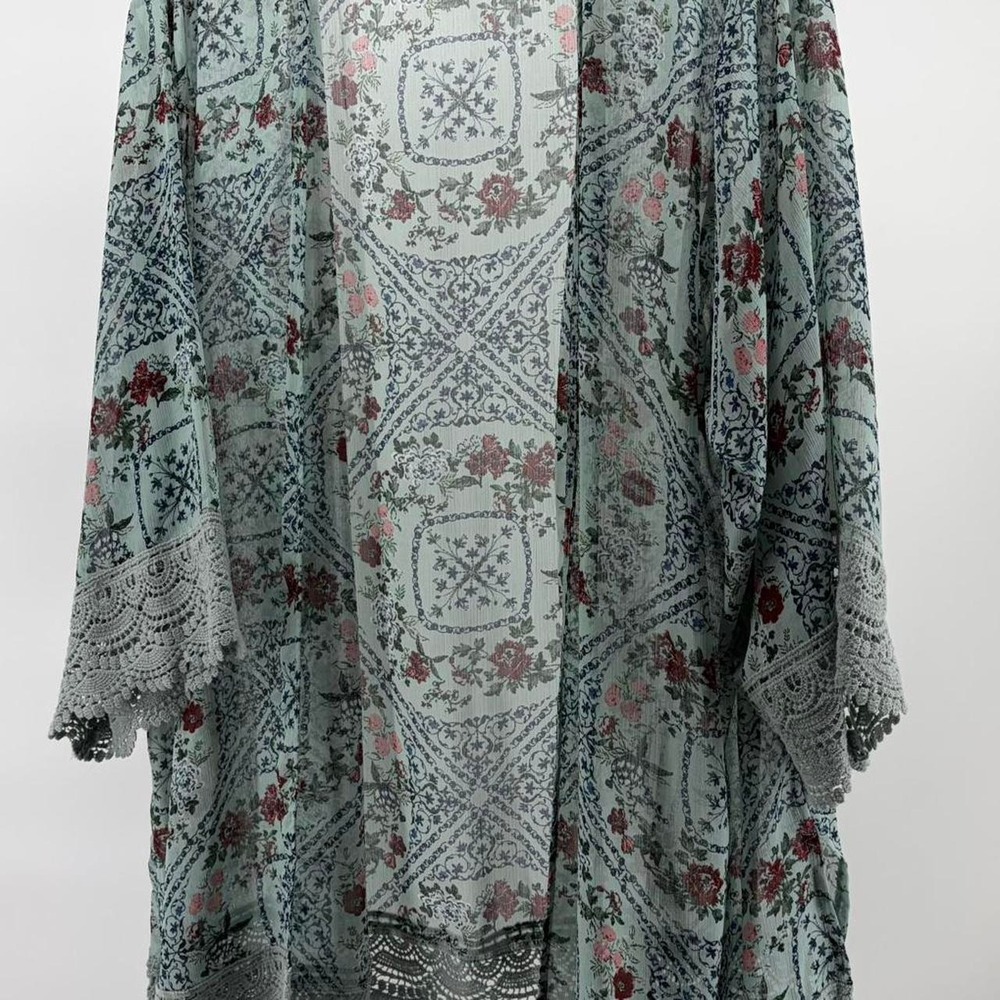 Mason Belle Woman's Kimono Floral Bohemian Hippie Gypsy‎ Beachy, Vacation, Sz 3X
